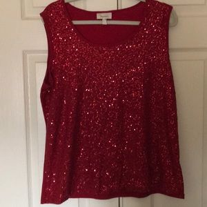 Red sequin tank from Dressbarn size 2x